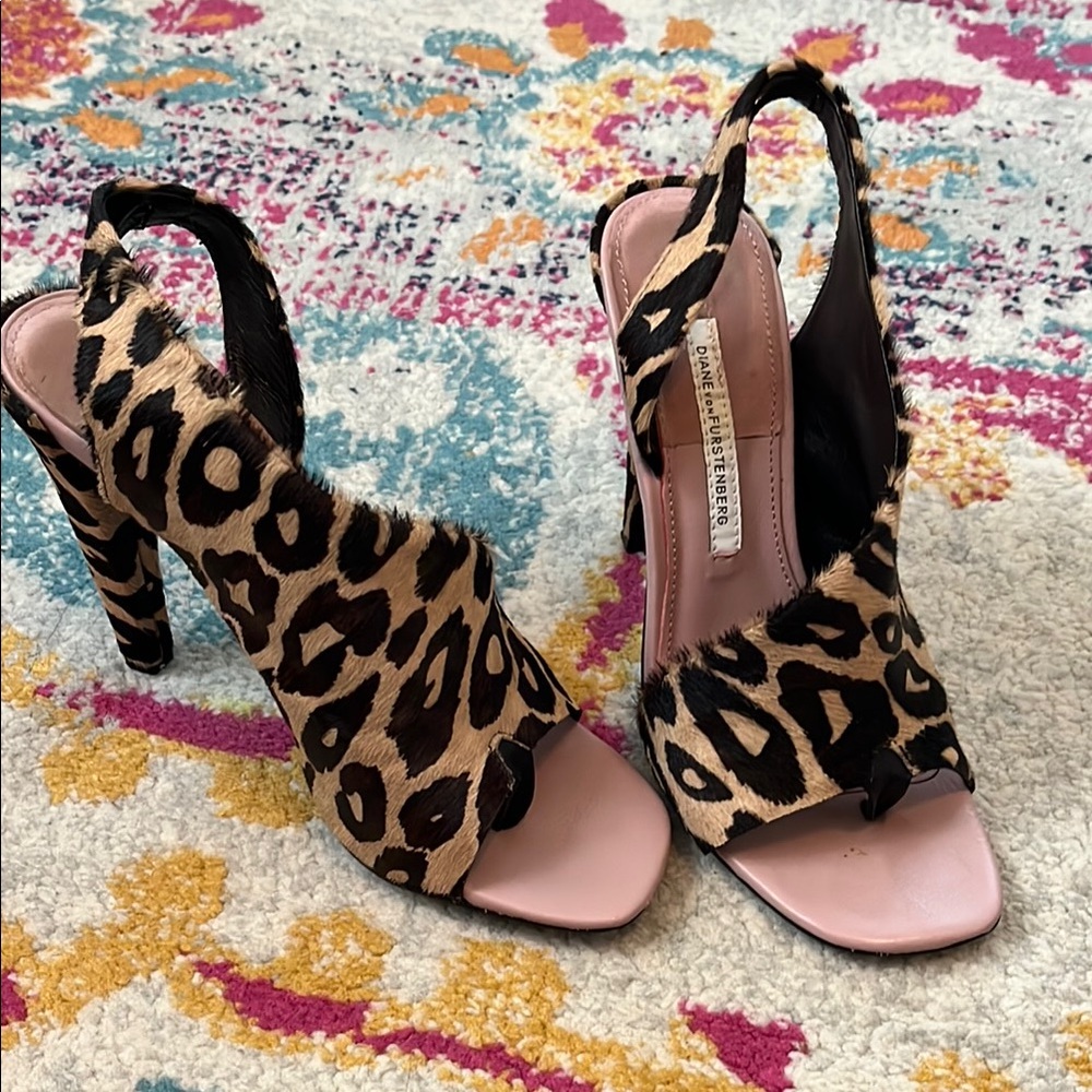 Diane Von Furstenberg Pink and Brown Heels
